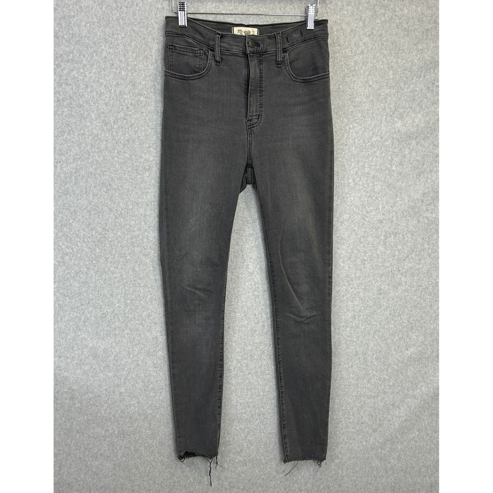 Madewell Gray 10" High Rise Skinny Jeans Raw Hem Denim Everyday Womens Size 27